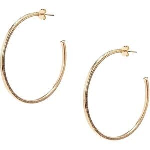 Sheila Fajl Perfect Hoop Earrings in Brush Champagne Plated NEW